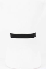 Vegan Leather Metal Buckle Elastic Belt