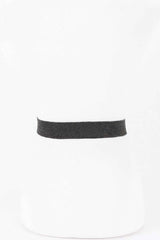 Faux Straw Metal Buckle Elastic Belt