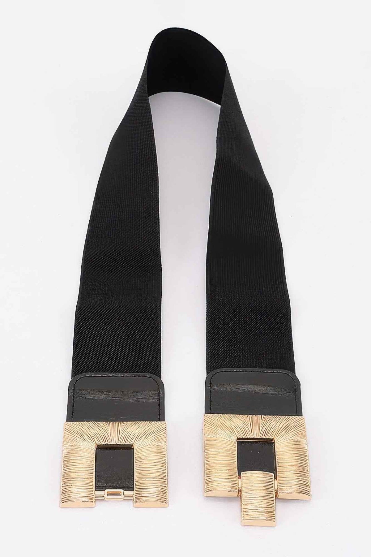 Vegan Leather Metal Buckle Elastic Plus Size Belt