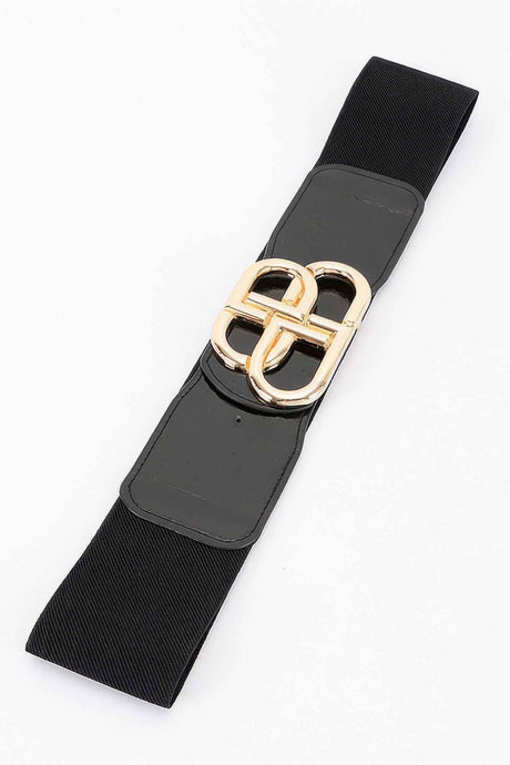 Vegan Leather Metal Buckle Elastic Plus Size Belt