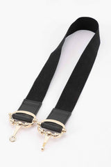 Vegan Leather Metal Buckle Elastic Plus Size Belt