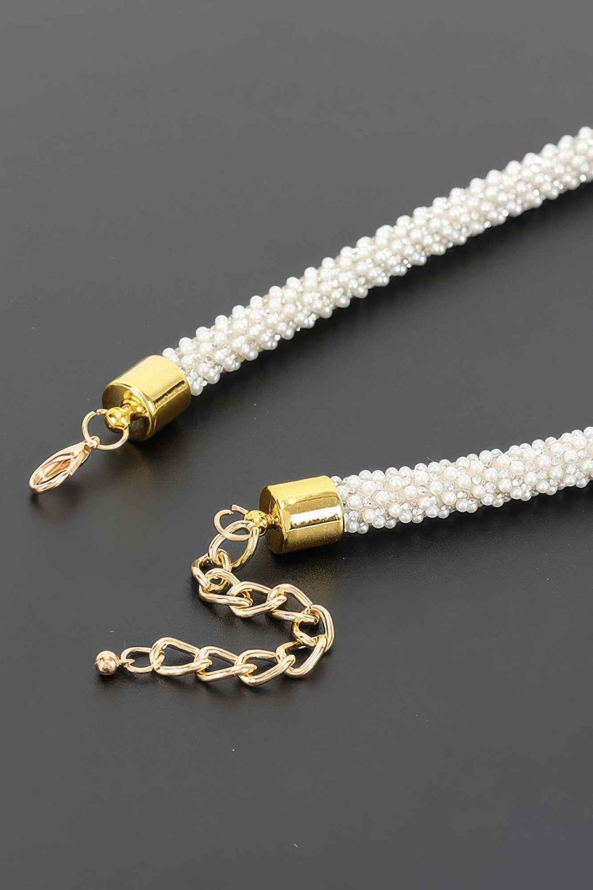 Beaded Choker & Round Stud Earring Set