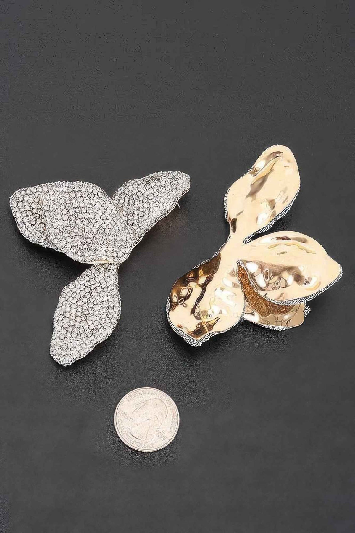 Rhinestone-encrusted Four-leaf Statement Earrings