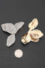 Rhinestone-encrusted Four-leaf Statement Earrings