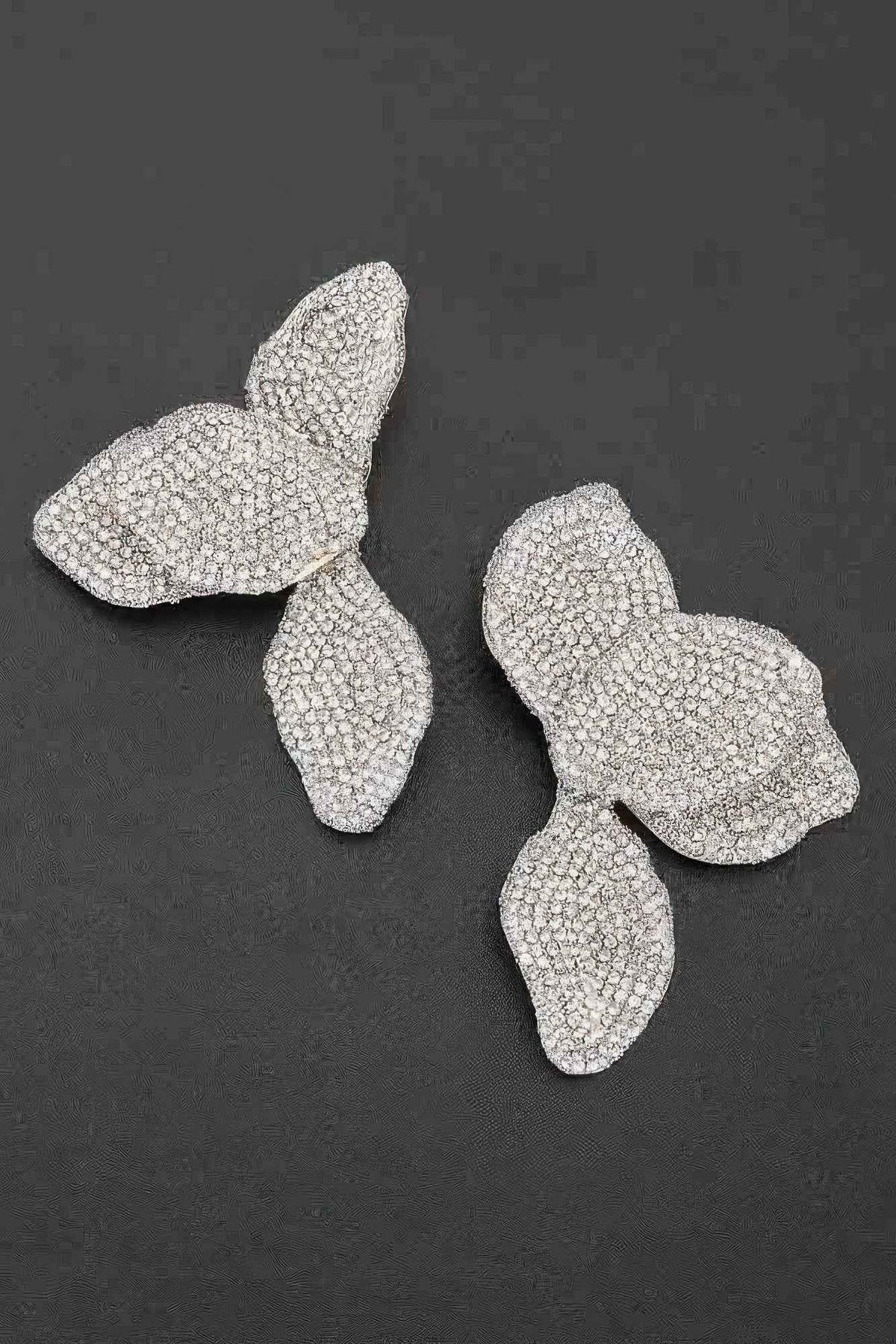 Rhinestone-encrusted Four-leaf Statement Earrings