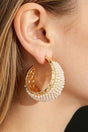 Beaded Cuff Hoop Earrings