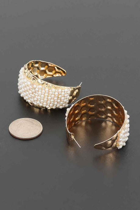 Beaded Cuff Hoop Earrings