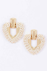 Beaded U-shape Door Knocker Earrings
