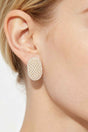 Oval Pearl Rhinestones Stud Earrings
