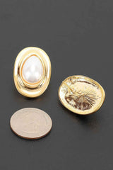 Teardrop Pearl Stud Earrings