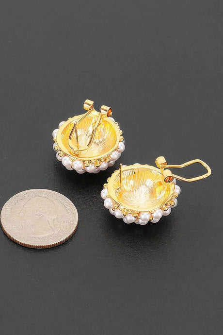 Pearl Cluster Clip-on Earrings