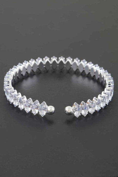 Cubic Zirconia Crystal Cuff Bracelet