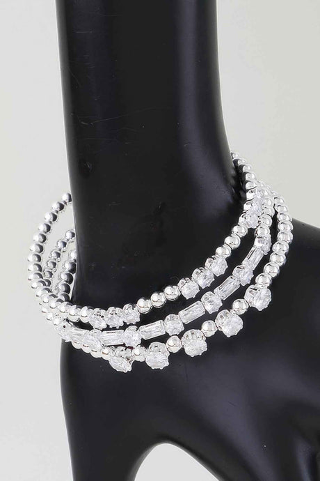 Multi Rhinestone Beaded Bracelet