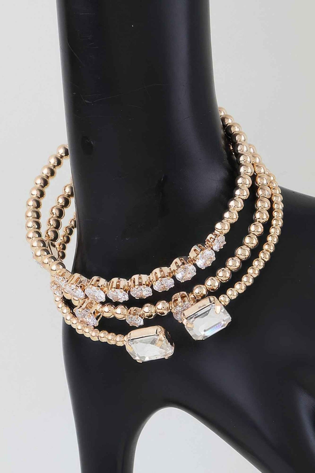 Multi Cubic Zirconia Beaded Bracelet