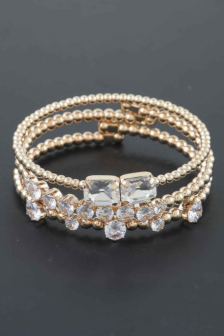 Multi Cubic Zirconia Beaded Bracelet