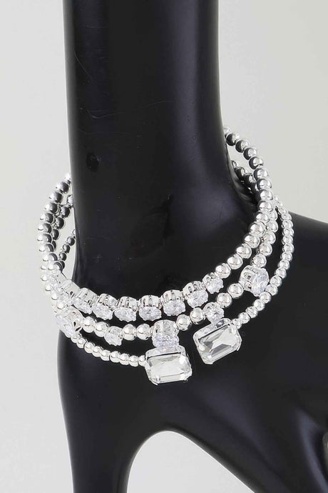 Multi Cubic Zirconia Beaded Bracelet