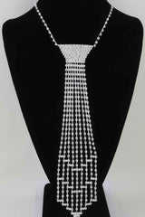 Bejeweled Tie Drop Necklace