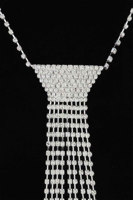 Bejeweled Tie Drop Necklace