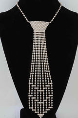 Bejeweled Tie Drop Necklace