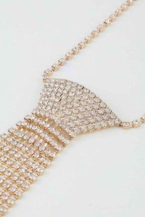 Bejeweled Tie Drop Necklace
