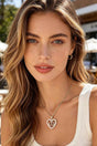 Hammered Jewel Teardrop Necklace