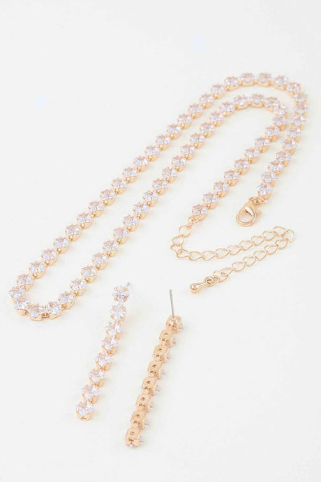Bejeweled Cubic Zirconia Necklace Set