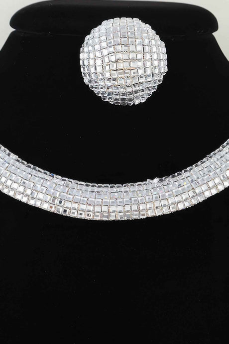 Disco Chain Choker Necklace Set