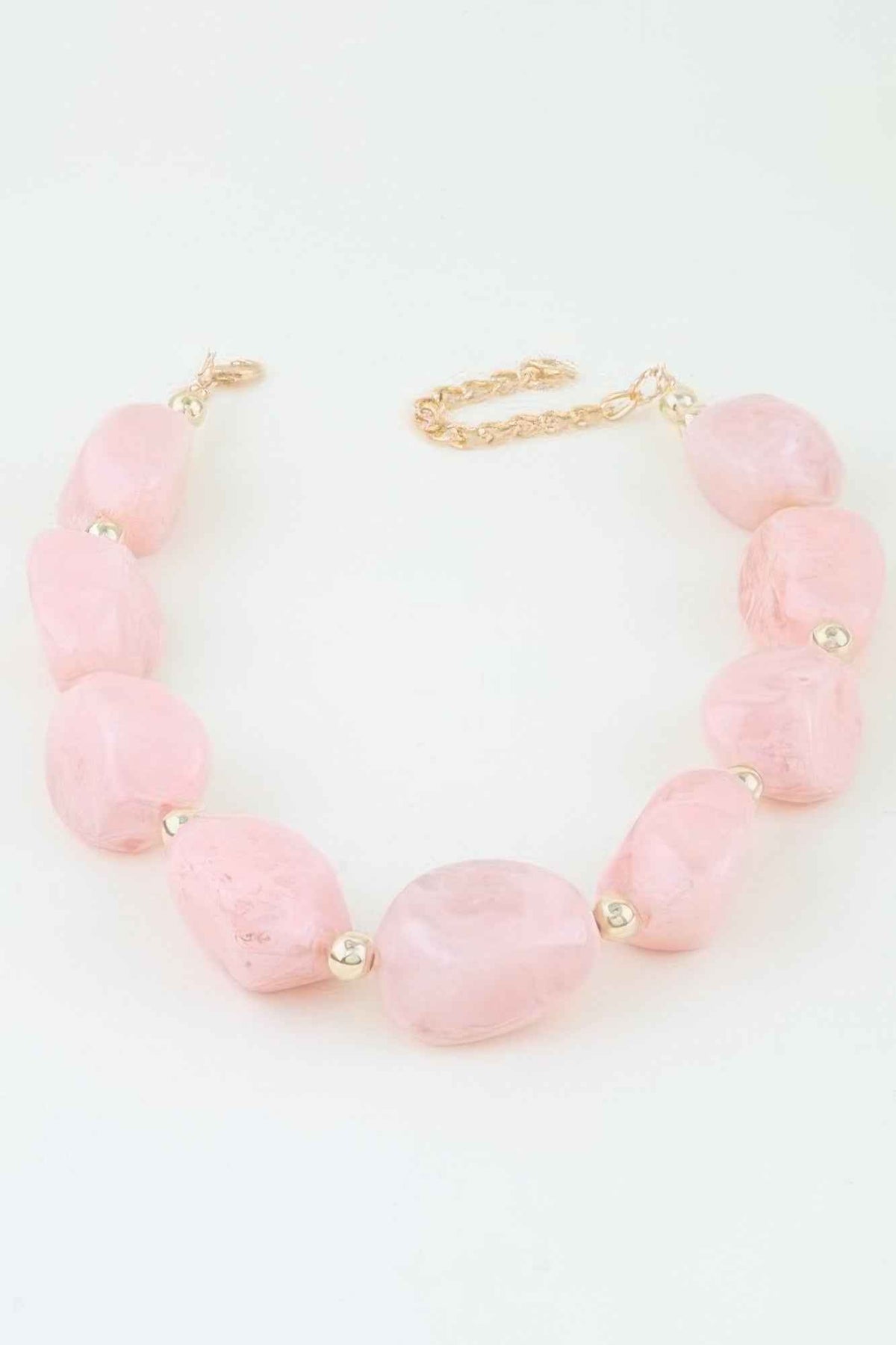 Multi Marble Stone Beaded Statement Necklace