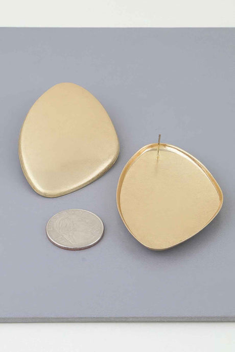 Polished Classic Plate Drop Earrings
