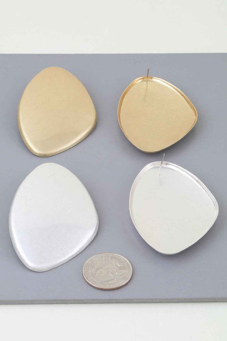 Polished Classic Plate Drop Earrings