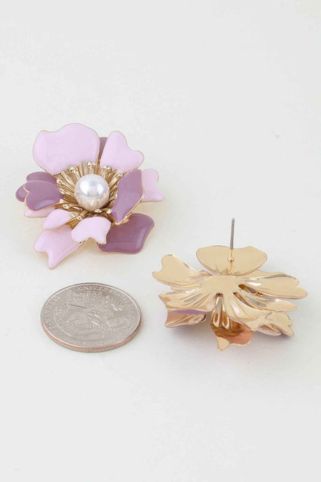 Marble Swirl Blossom Earrings