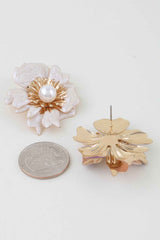 Marble Swirl Blossom Earrings