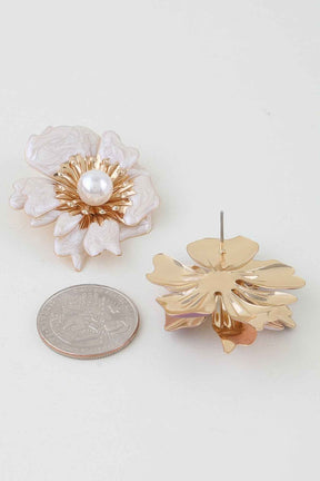 Marble Swirl Blossom Earrings