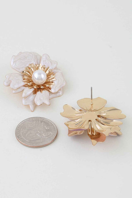 Marble Swirl Blossom Earrings