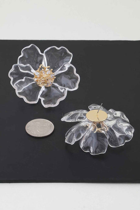 Transparent Blossom Flower Earrings