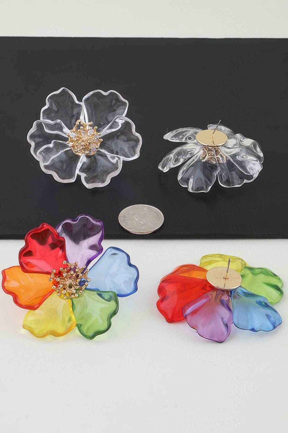 Transparent Blossom Flower Earrings