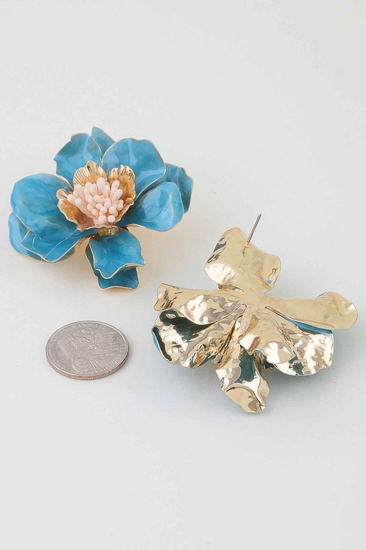 Marble Stone Blossom Flower Earrings