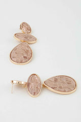 Multi Marble Brick Drop Earrings