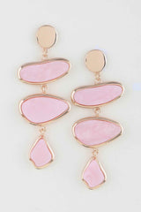 Multi Marble Stone Drop Earrings