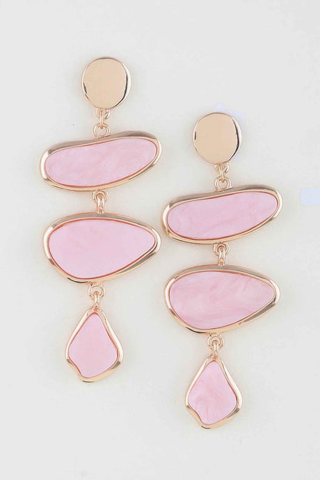 Multi Marble Stone Drop Earrings