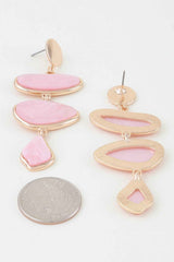 Multi Marble Stone Drop Earrings
