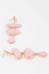 Multi Marble Stone Drop Earrings