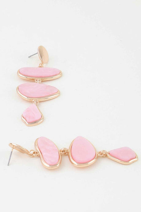 Multi Marble Stone Drop Earrings