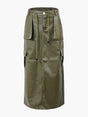 Pu Front Pocket Maxi Skirt