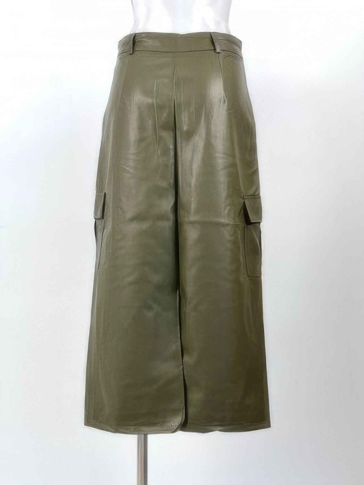 Pu Front Pocket Maxi Skirt
