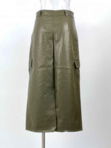 Pu Front Pocket Maxi Skirt