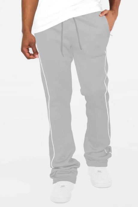 Mens Side Pipe Stacked Flare Pants