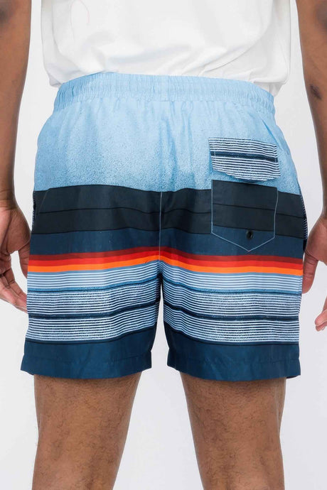Blue Stripes Swim Shorts