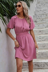 Two Pieces Solid Basic Elastic Round Neck Sets