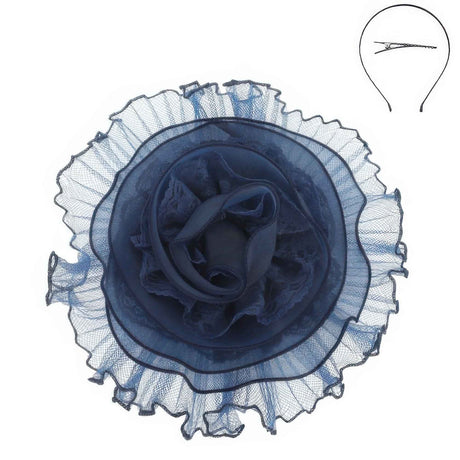 Lace Mesh Flower Headband Fascinator